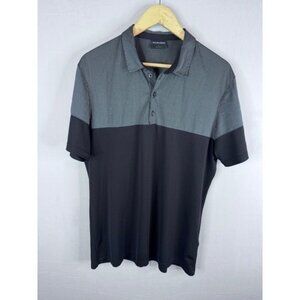 Galvin Green Mens Golf Polo Shirt Large Black Gray Colorblock Short Sleeve L